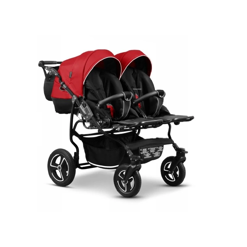 Количка за близнаци Mikado, Twin, 2в1, 03 Червено/Черно